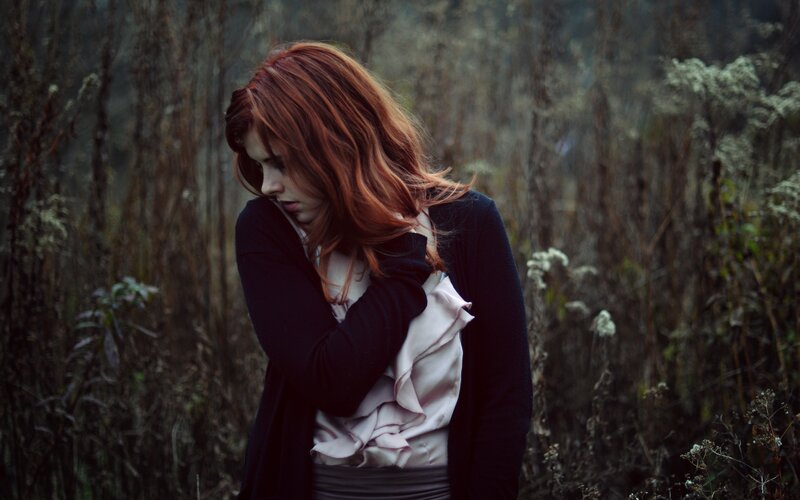 woman in a field