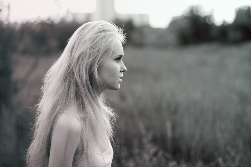 woman in a field