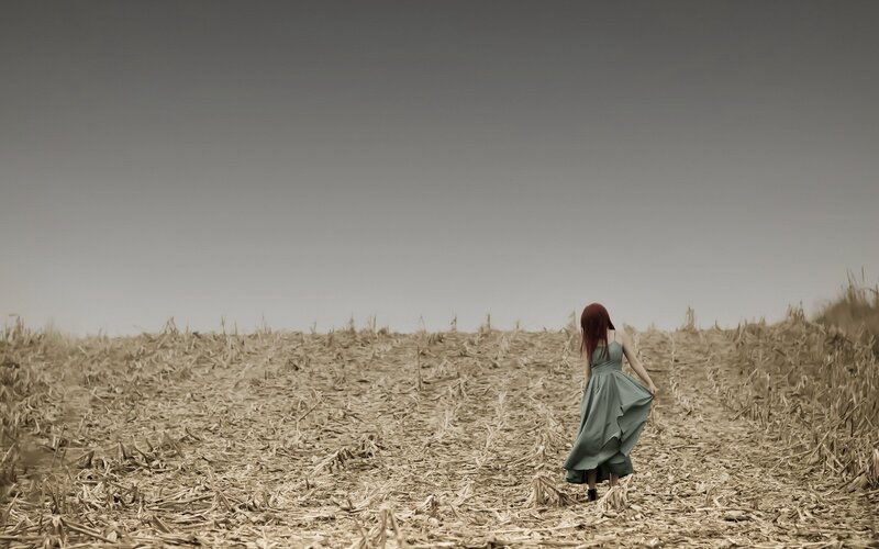 woman in a field