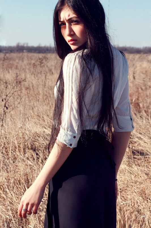woman in a field