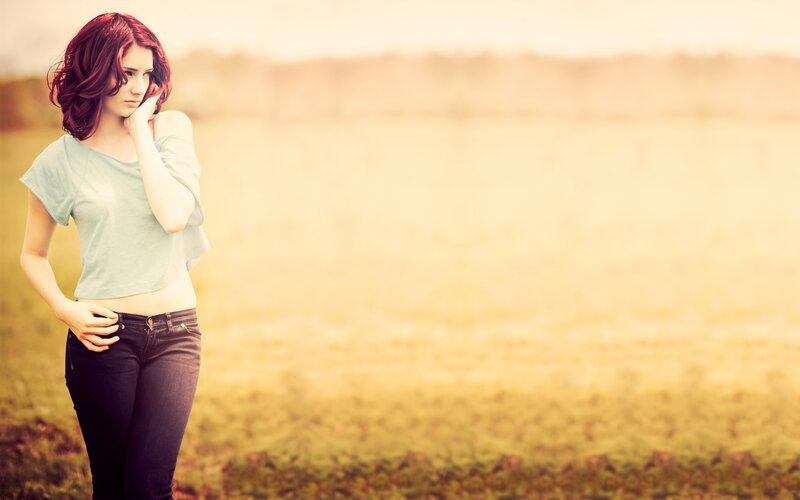 woman in a field