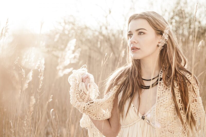 Woman in a Field — Beige