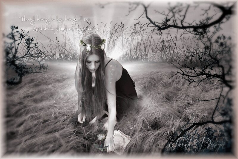 Woman in a Field — Black, Melancholic