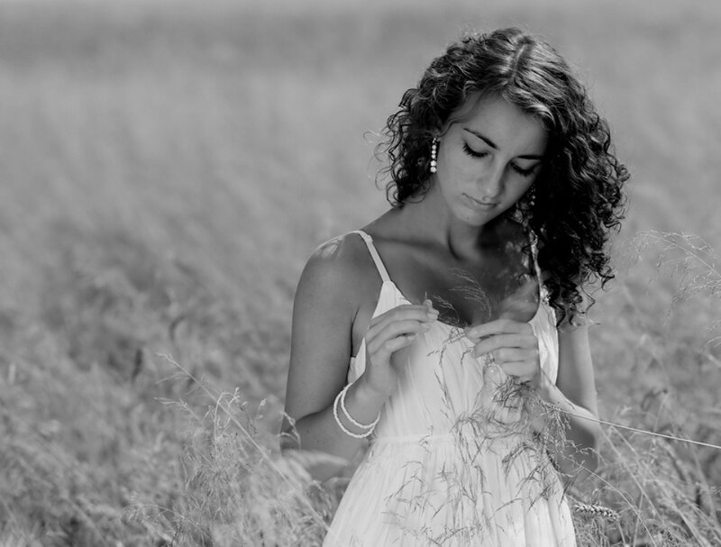 Woman in a Field — Black
