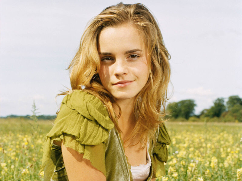 Woman in a Field — Green, Calm