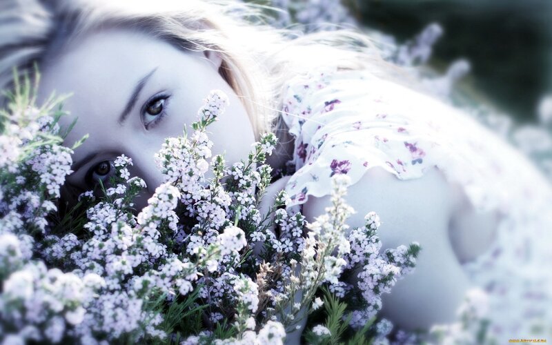woman in a field of flowers