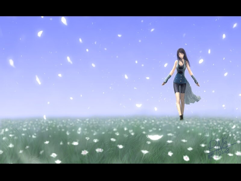 woman in a field of flowers