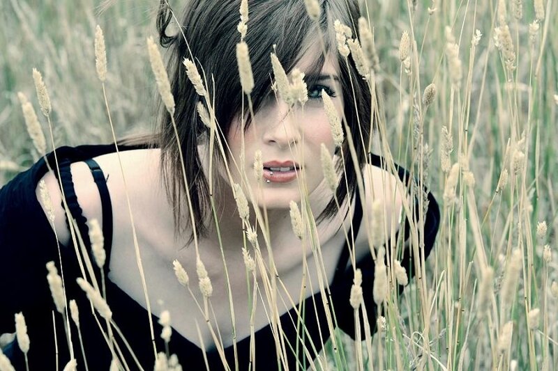 Woman in a Field of Grass — Green