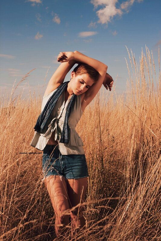 Woman in a field of tall grass