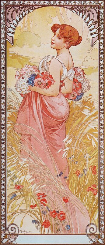 Woman in a field with flowers