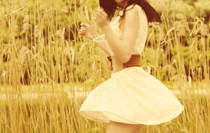 Woman in a Field — Yellow, Serene, Afternoon, Photograph
