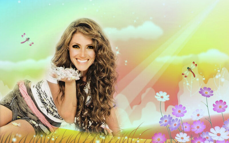 woman in a floral field
