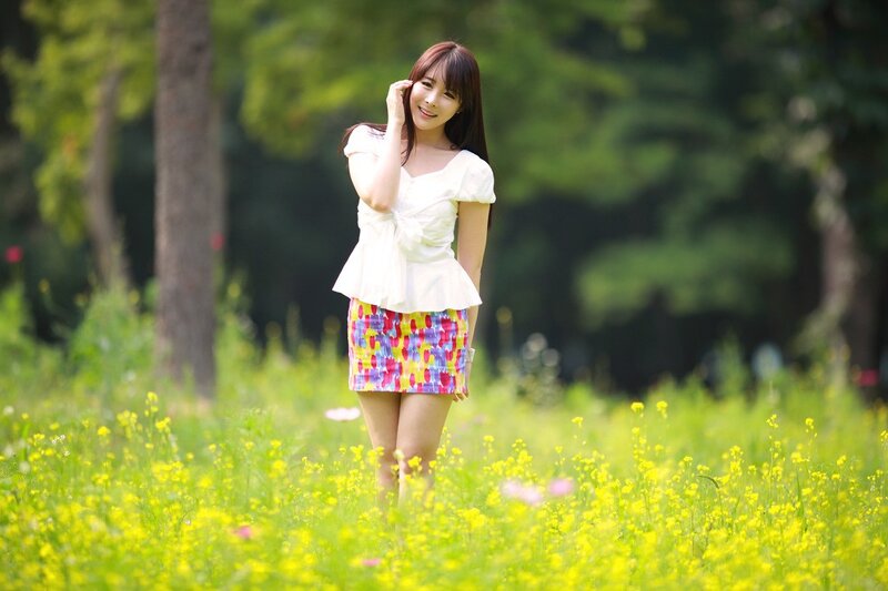 Woman in a flower field
