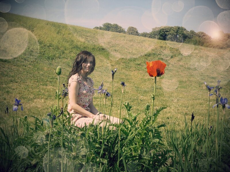 Woman in a flower field