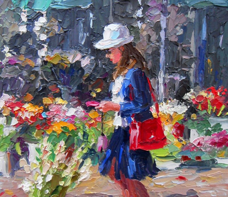 Woman in a Flower Market
