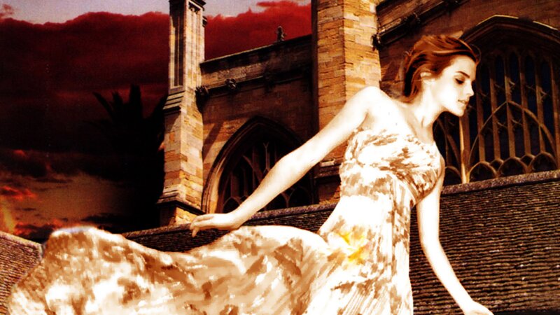 woman in a flowing dress