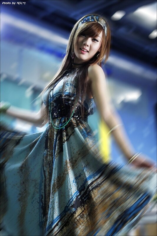 woman in a flowing dress
