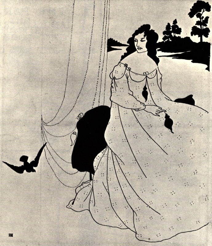 woman in a flowing gown