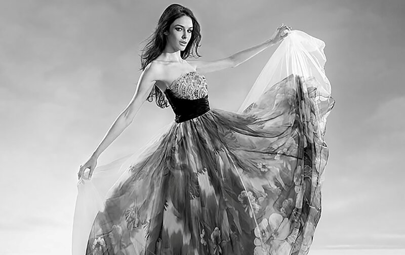 Woman in a Flowing Gown — Black