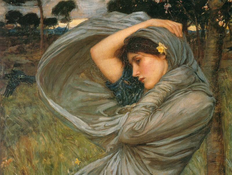 Woman in a flowing gown