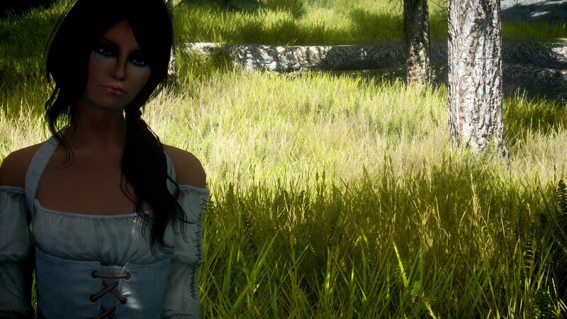 woman in a forest