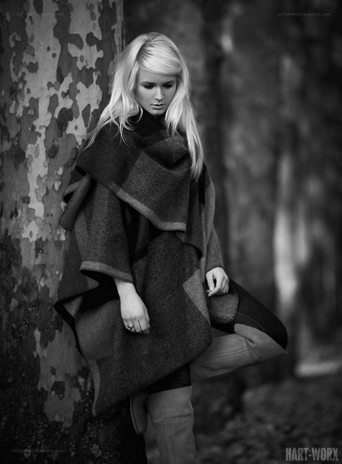 woman in a forest
