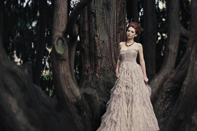 Woman in a Forest — Beige, Dramatic