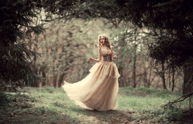 Woman in a Forest — Beige