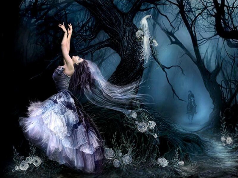Woman in a Forest — Blue