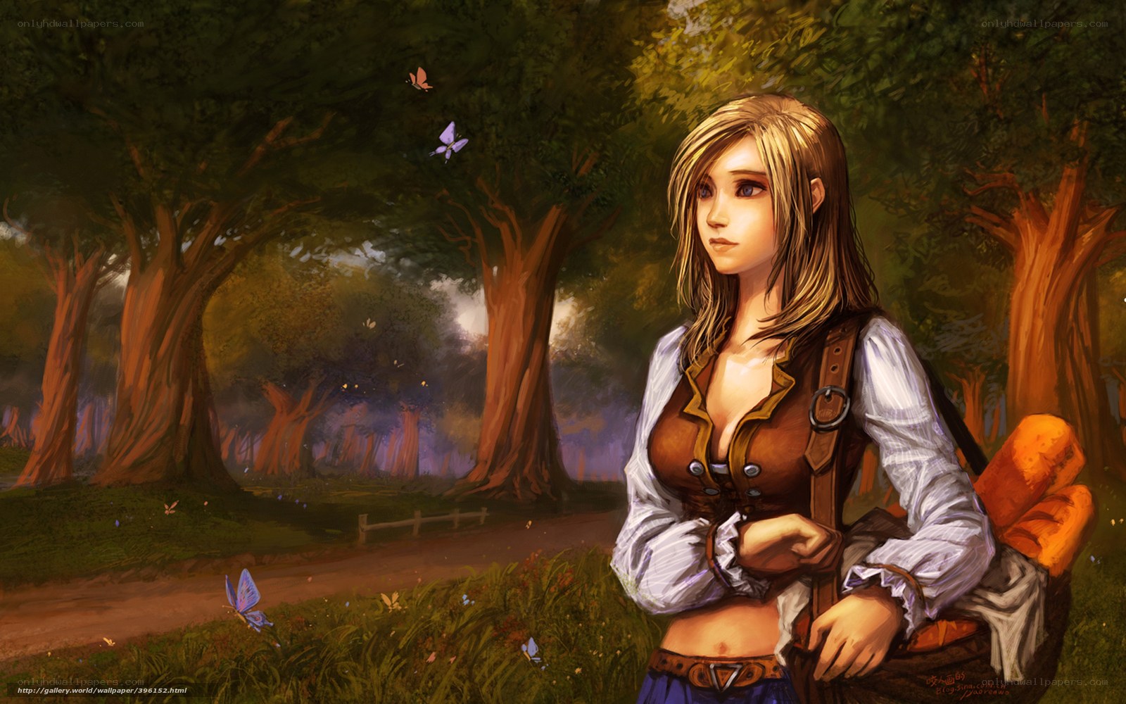 Woman in a forest clearing