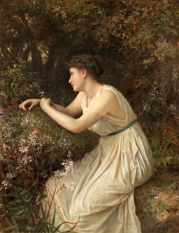 Woman in a forest glade