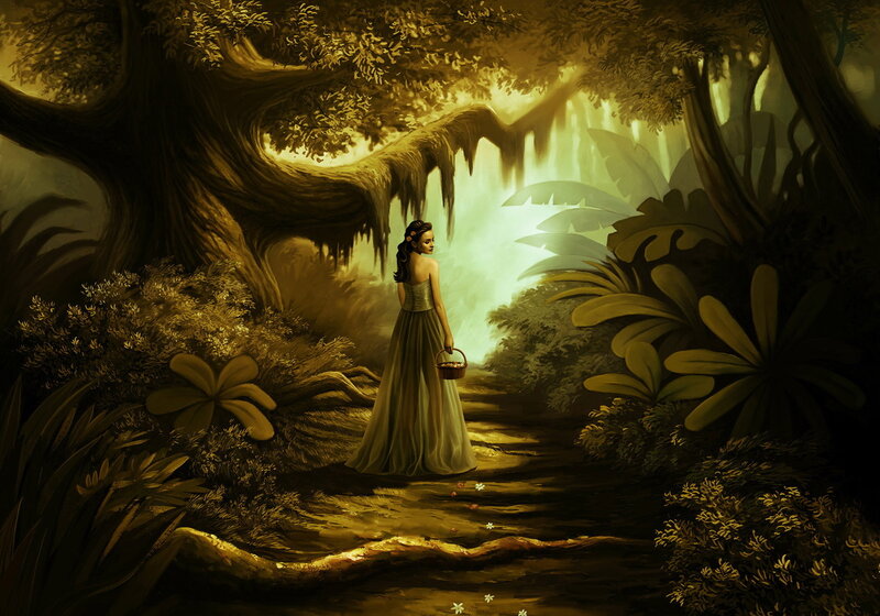 Woman in a Forest — Green