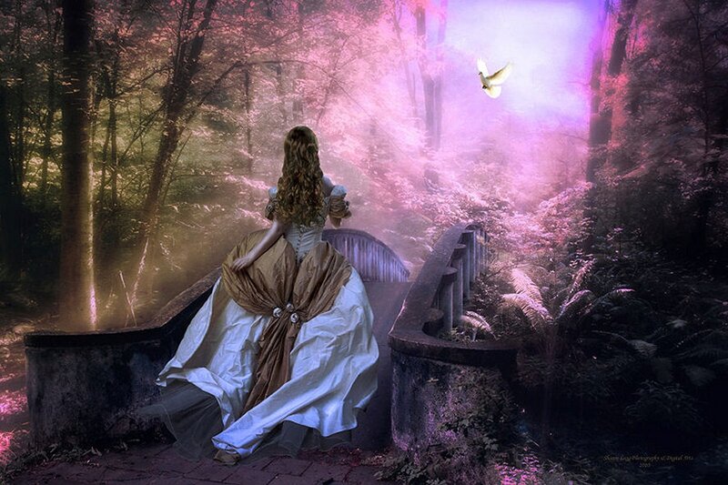 Woman in a Forest — Purple, Serene