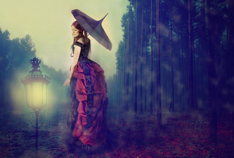 Woman in a Forest — Purple