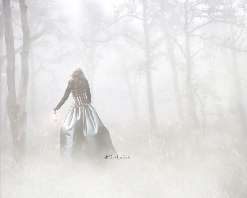 Woman in a Forest — White