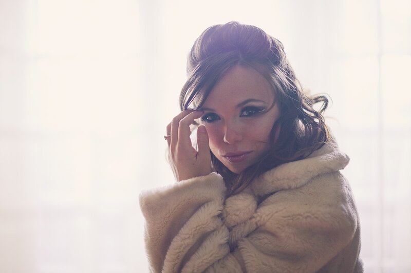 woman in a fur coat