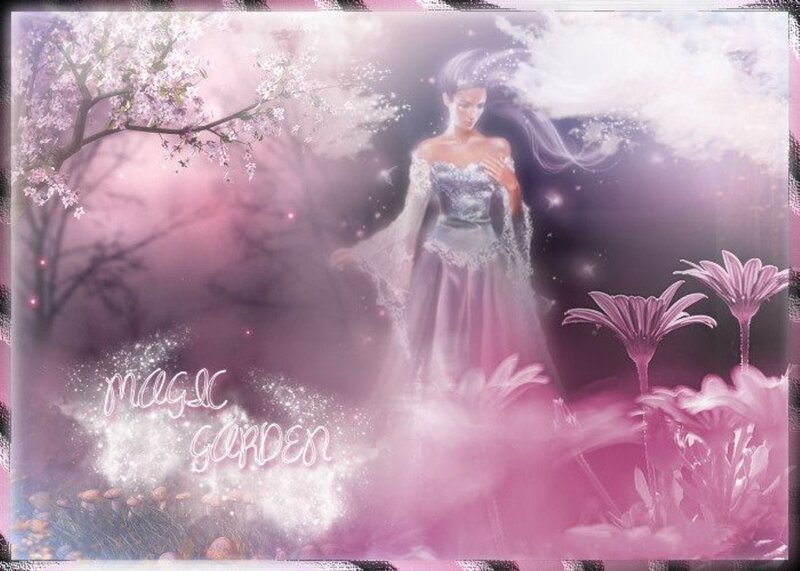 Woman in a Garden — Pink