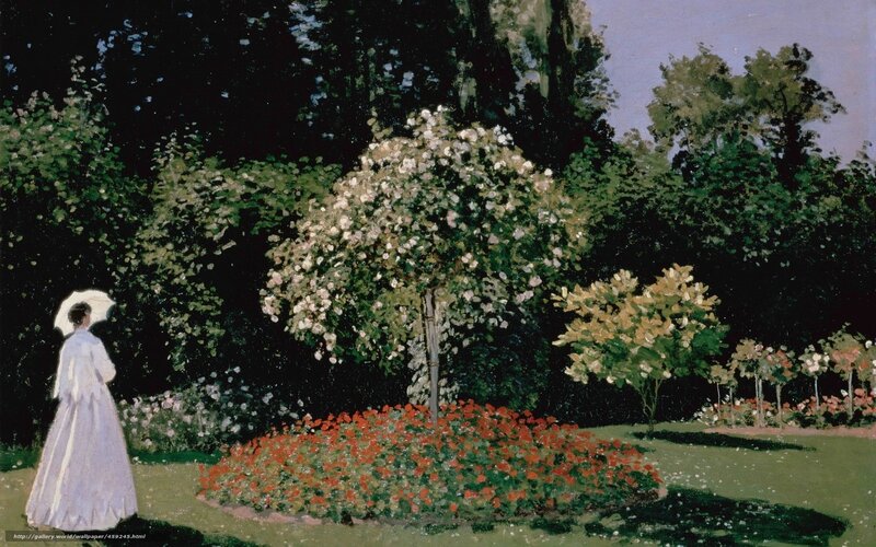 Woman in a garden with flowers