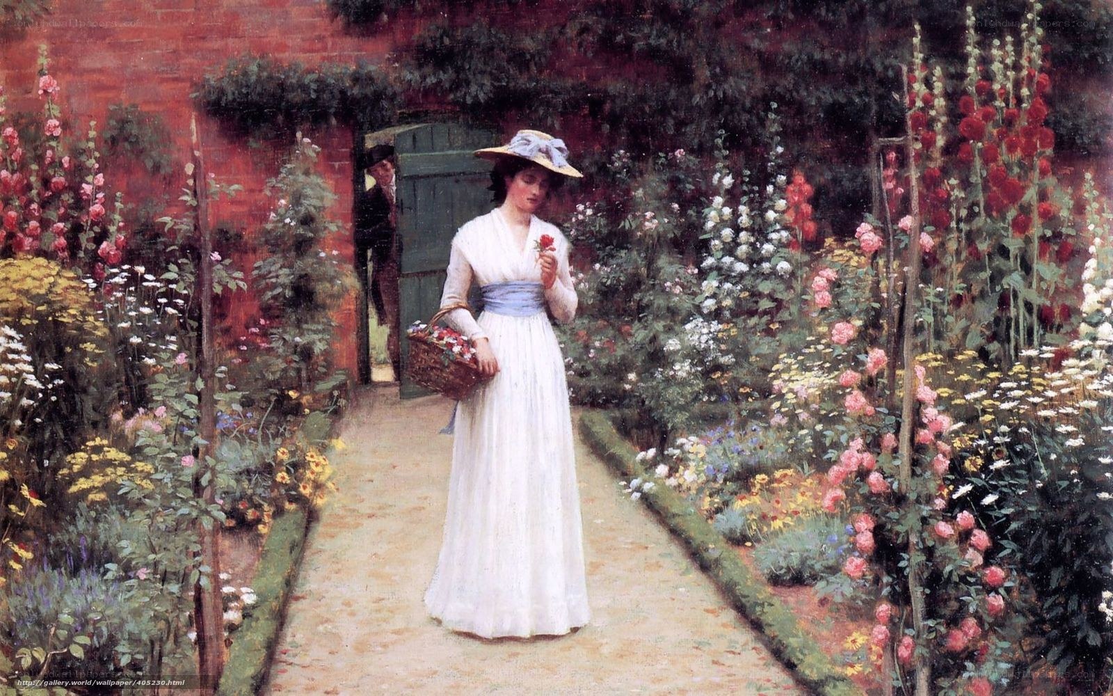 Woman in a garden with flowers
