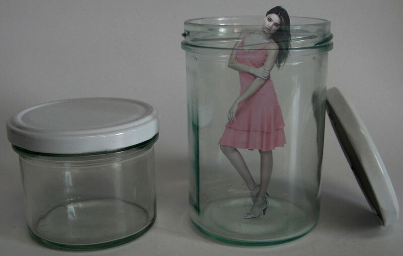 woman in a glass jar