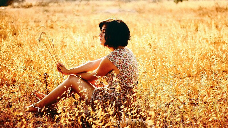 Woman in a golden field
