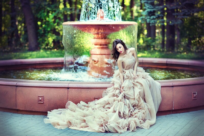 Woman in a Gown — Beige, Serene