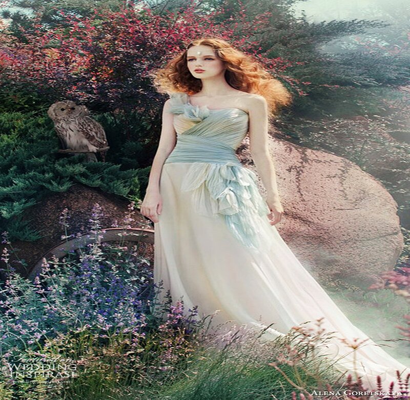 Woman in a Gown — Blue, Serene, Spring