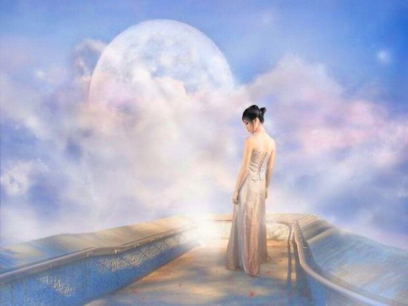 Woman in a Gown — Blue, Serene