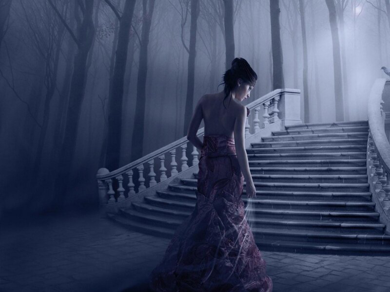 Woman in a Gown — Blue