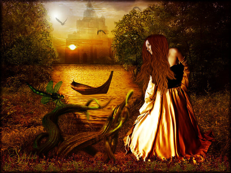 Woman in a Gown — Gold, Dramatic