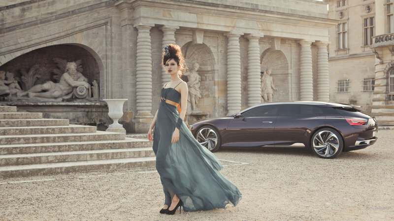 Woman in a Gown — Gray, Dramatic, Afternoon
