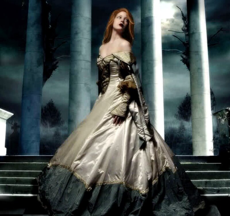 Woman in a Gown — Gray, Dramatic, Night