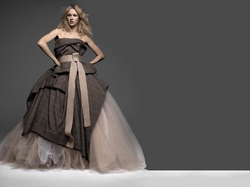 Woman in a Gown — Gray, Dramatic, Photograph, Dress