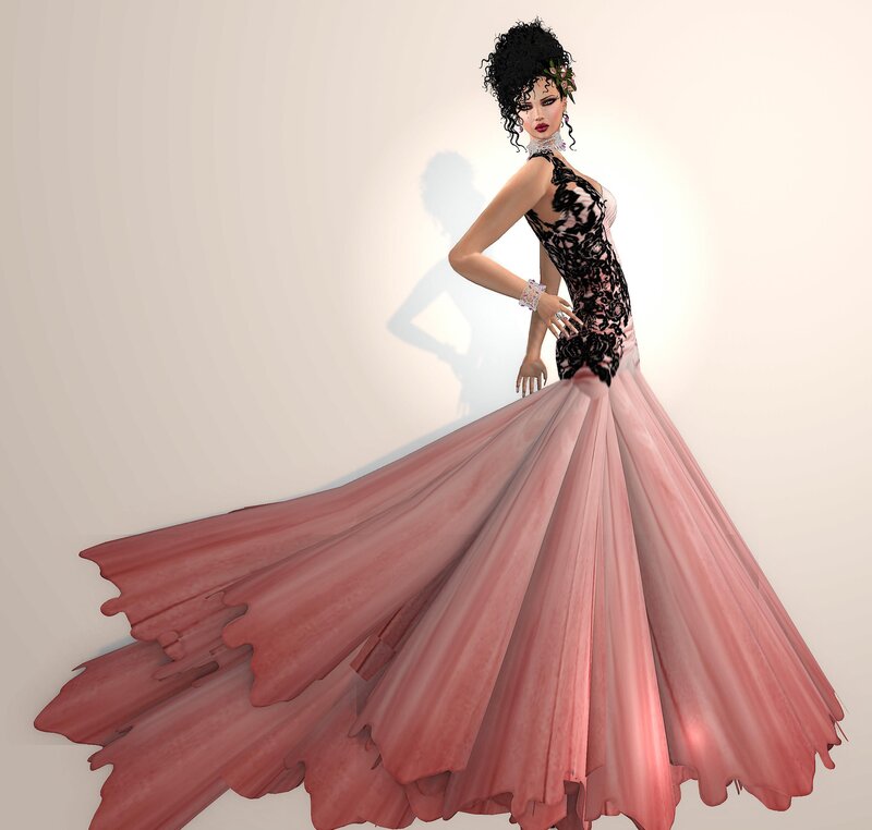 Woman in a Gown — Pink, Dramatic